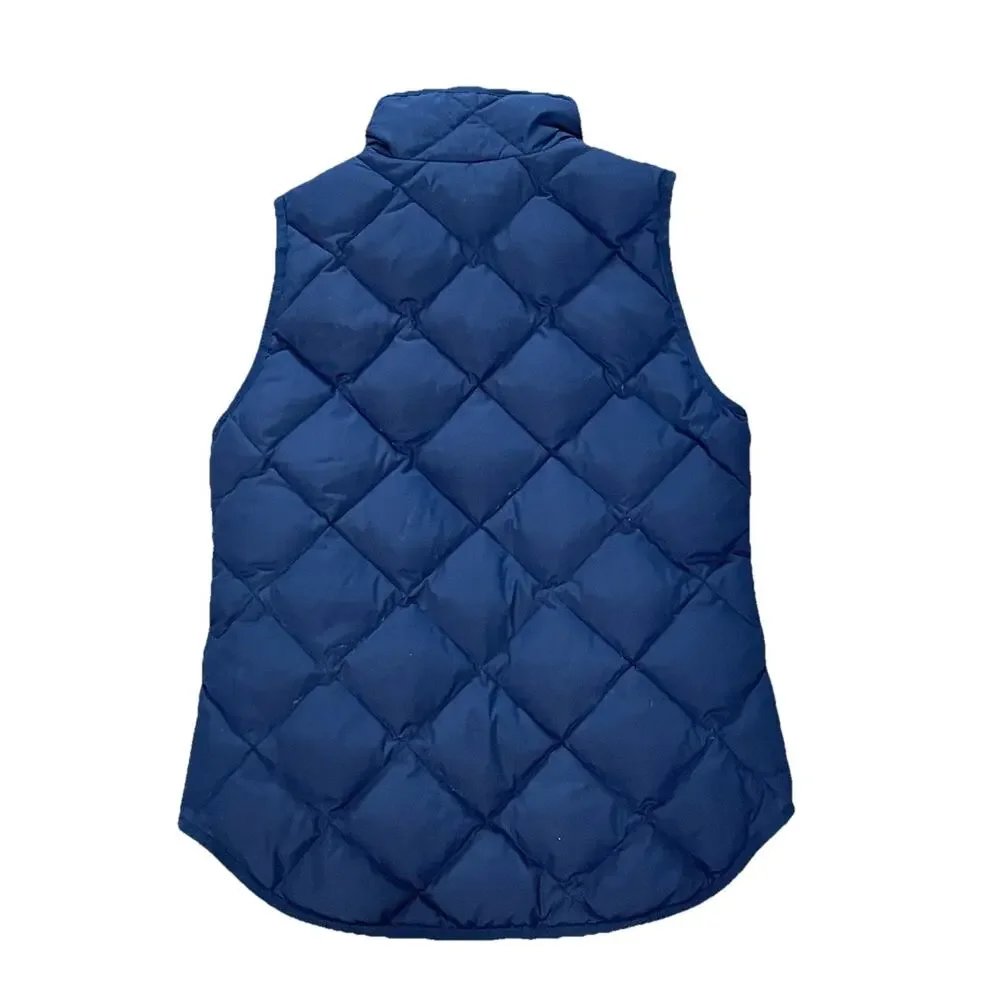 J. Crew Quilted Puffer Vest Women XXS Blue Down Insulated Casual Hiking Gorpcore